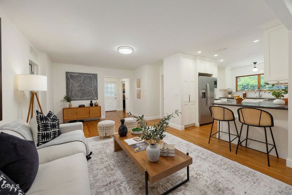 Family room opening to the kitchen